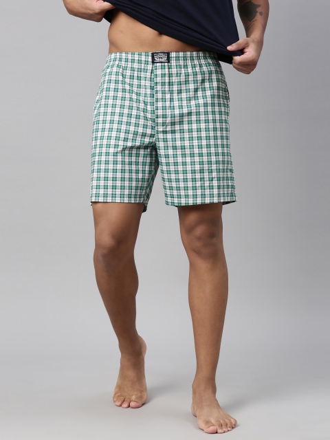Levis Men Checked Cotton Woven Soft Boxer Shorts with Side Pocket