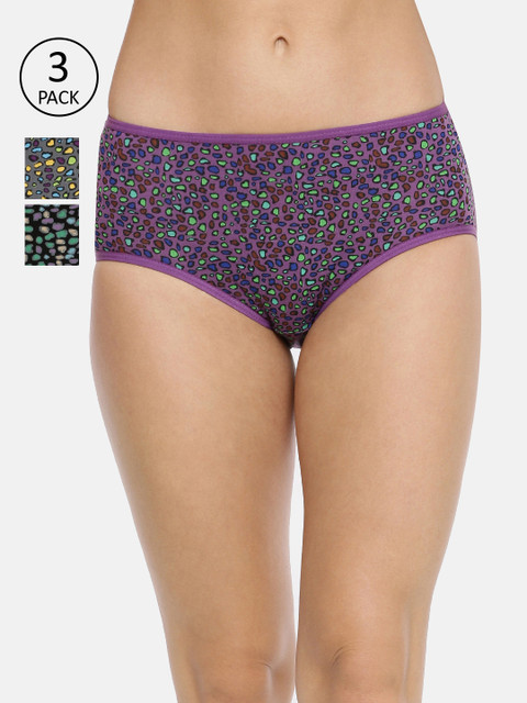 Red Rose Women Pack Of 3 Assorted Hipster Briefs