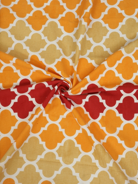Soumya Orange & Red Single Room Darkening Long Door Curtain - Image 4
