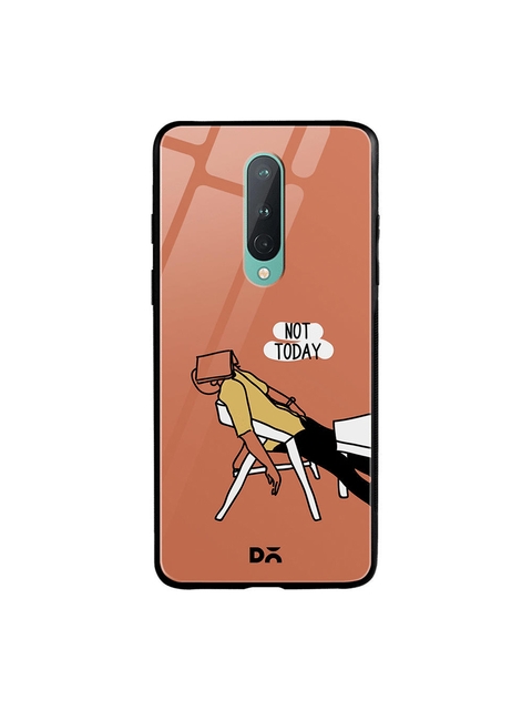 DailyObjects Orange & Yellow Not Today OnePlus 8 Glass Mobile Cover