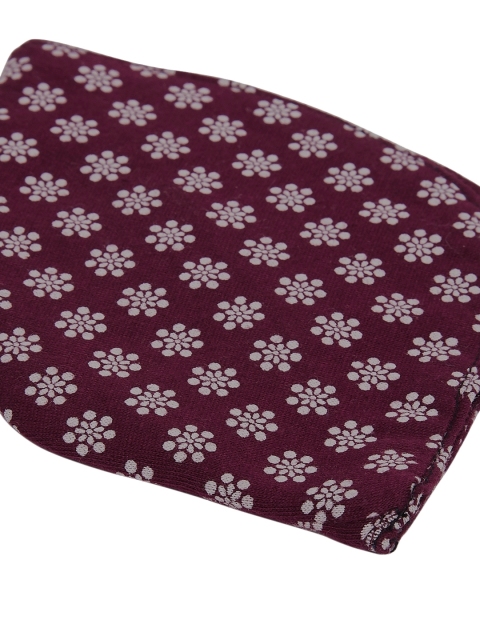 SOJANYA Unisex 4 Pcs Burgundy & Off-White Floral Print Reusable 3-Ply Outdoor Mask - Image 4