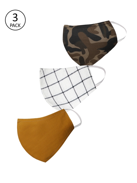 VASTRAMAY Unisex 3 Pcs 3 Ply Reusable Cloth Masks
