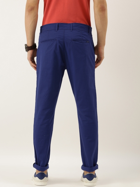 Being Human Clothing Men Navy Blue Regular Fit Solid Chinos - Image 3