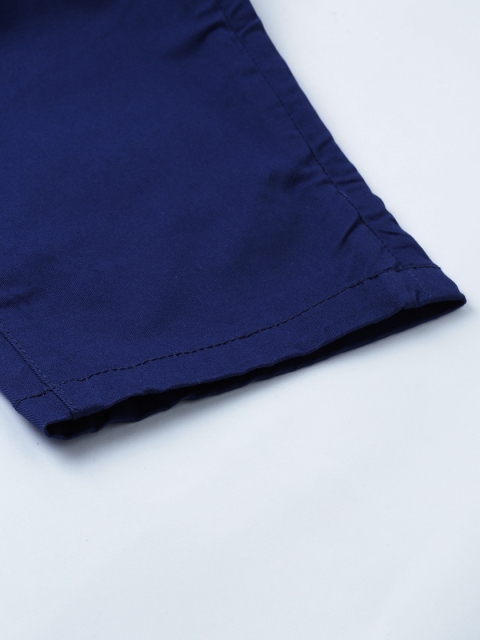 Being Human Clothing Men Navy Blue Regular Fit Solid Chinos - Image 7