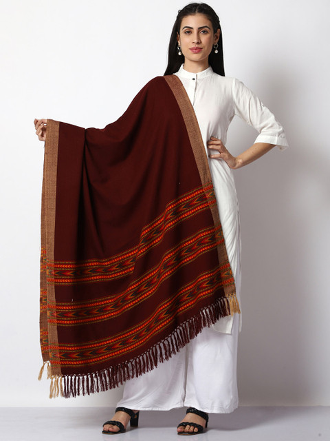 WEAVERS VILLA Women Kullu Pattern Woven Winter Shawl