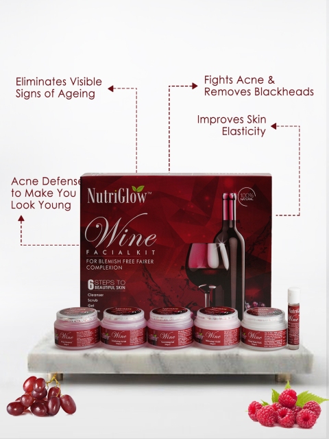NutriGlow Set of 2 Wine Facial Kit with 5 in 1 Portable Face Massager - Image 2