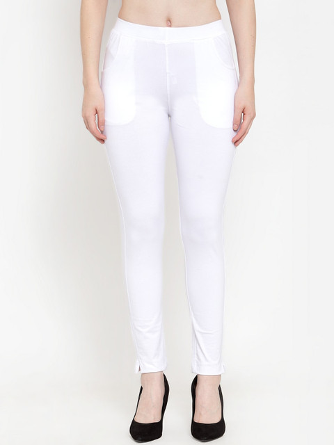 TAG 7 Women Pack of 2 White Solid Ankle-Length Leggings - Image 2