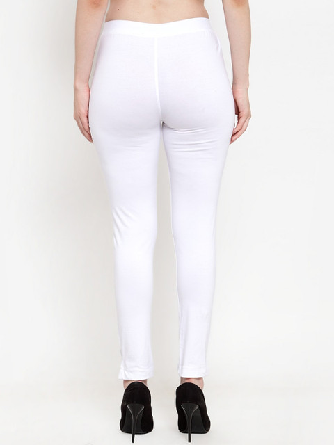 TAG 7 Women Pack of 2 White Solid Ankle-Length Leggings - Image 3