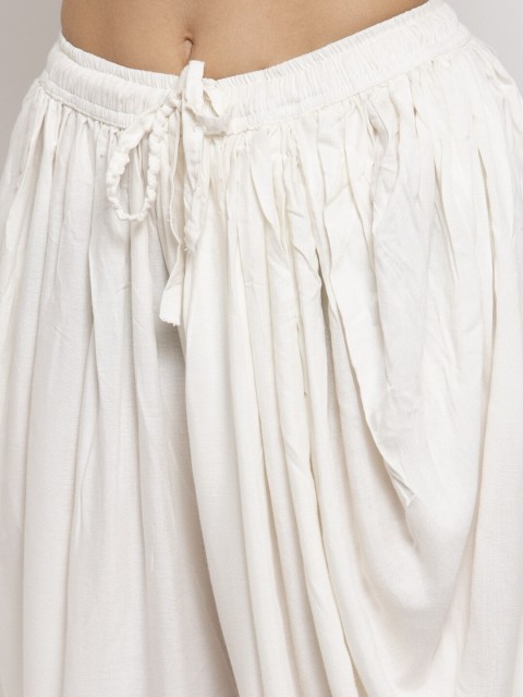 Clora Creation Women Off-White Solid Dhoti Salwar - Image 5