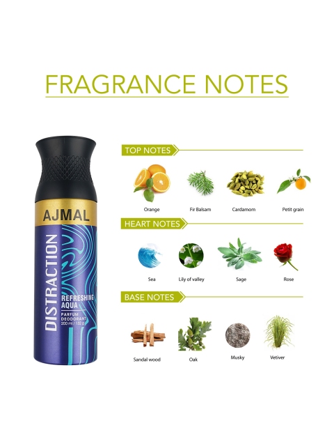 Ajmal Distraction Deodorant Aromatic Woody Fragrance 200 ml - Image 3