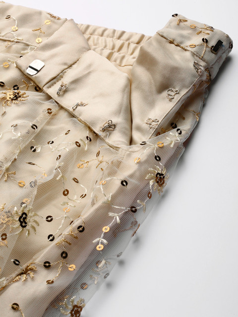 Juniper Beige & Black Ready to Wear Lehenga with Blouse - Image 3