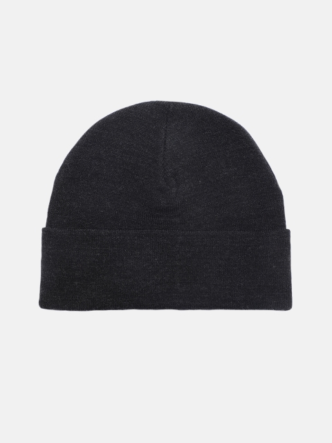 WROGN Unisex Charcoal Grey Solid Acrylic Beanie - Image 2