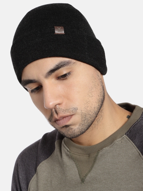 WROGN Unisex Charcoal Grey Solid Acrylic Beanie - Image 5