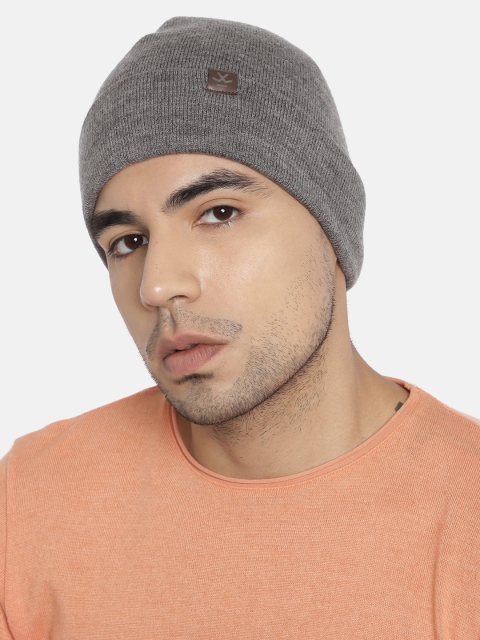 WROGN Unisex Grey Solid Beanie - Image 4
