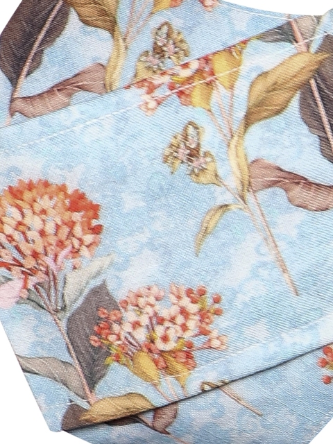 VASTRAMAY Adults Blue & Red Floral Print Reusable 3-Ply Cloth Mask - Image 3