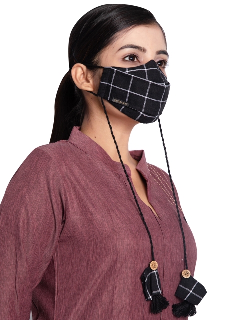 VASTRAMAY Unisex Black 3-Ply Reusable Cloth Mask