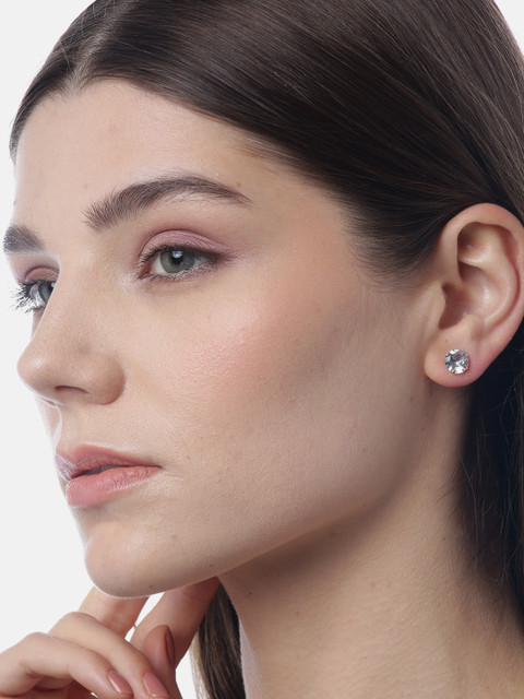 YouBella Gold-Plated Stone-Studded Contemporary Studs - Image 3