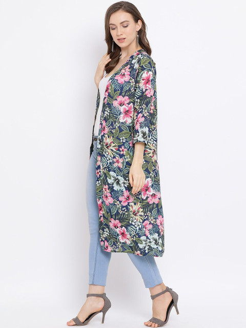 Oxolloxo Women Green Printed Open Front Shrug - Image 5