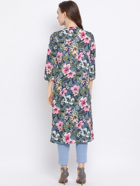 Oxolloxo Women Green Printed Open Front Shrug - Image 6