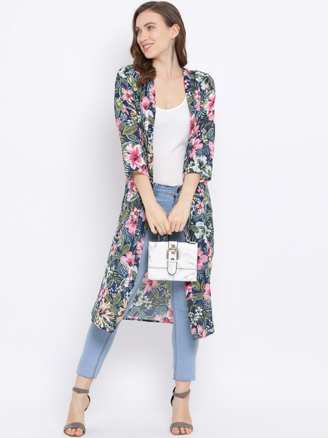 Oxolloxo Women Green Printed Open Front Shrug - Image 7