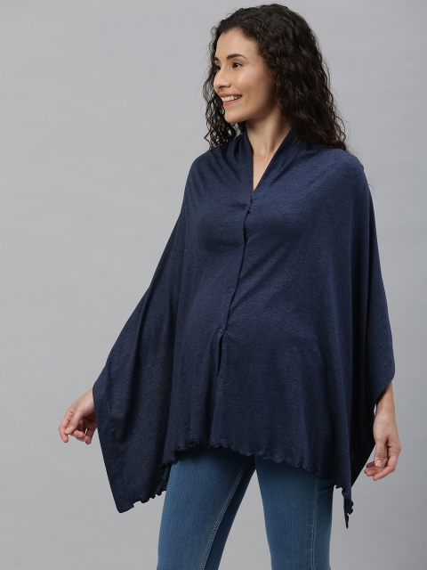 Nejo Blue Solid Dupatta Cum Nursing Wrapper - Image 3