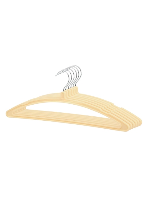 Kuber Industries Pack Of 12 Cream-Coloured Solid Plastic Hangers - Image 3