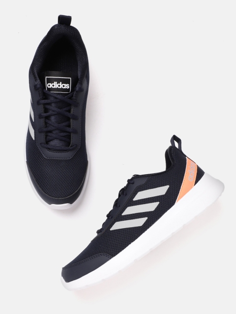 ADIDAS Men Navy Blue & Grey Woven Design Statix Running Shoes