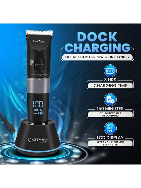 Groomiist Men Cordless Beard Trimmer Shaver120 min 5 Length Black GT-32 - Image 2