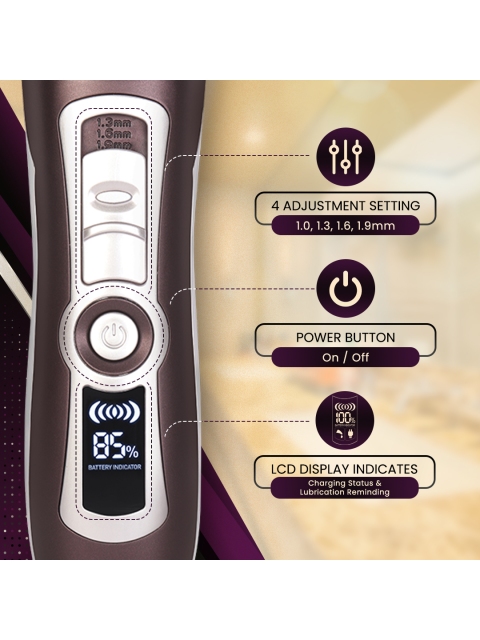 Groomiist Men Platinum trimmer Series Cordless Beard Shaver 300 Min 4 Length (PT-222) - Image 3