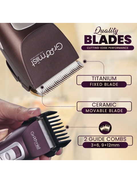 Groomiist Men Platinum trimmer Series Cordless Beard Shaver 300 Min 4 Length (PT-222) - Image 5