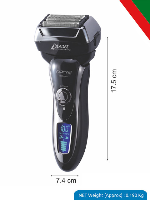 Groomiist Men Black Platinum Series Electric Corded & Cordless Shaver PS-33 - Image 6
