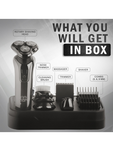 Groomiist Men Black Platinum Series Electric Corded & Cordless Shaver PS-33 - Image 2