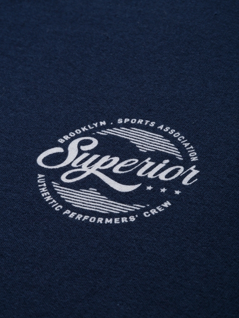 HERE&NOW Men Navy Blue Solid Sweatshirt - Image 2