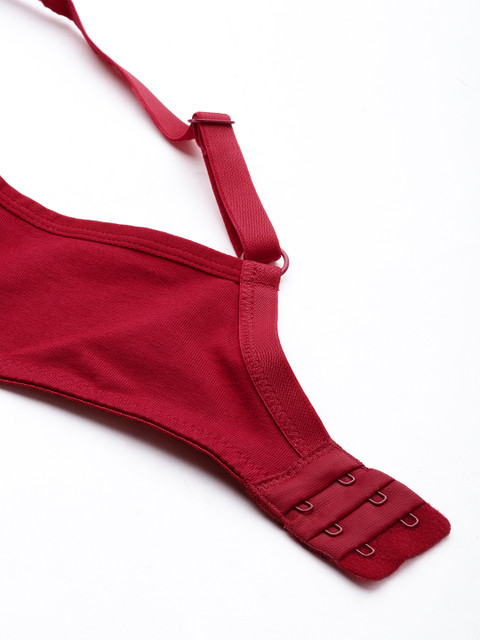 Van Heusen Red Solid Non-Wired Non Padded Full Coverage T-shirt Bra - Image 5