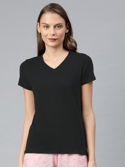 Van Heusen Women V-Neck Short Sleeve Lounge T-Shirt