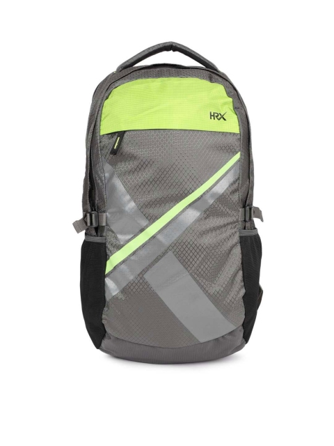 HRX by Hrithik Roshan Unisex Grey & Green Laptop Backpack