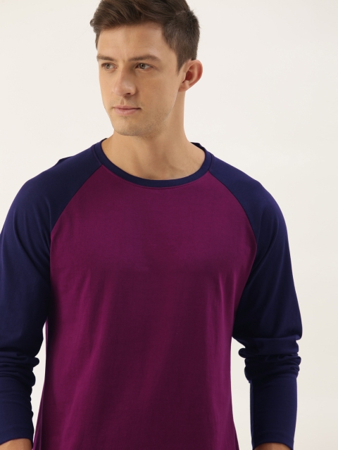 INVICTUS Men Maroon Raglan Sleeves Pure Cotton T-shirt