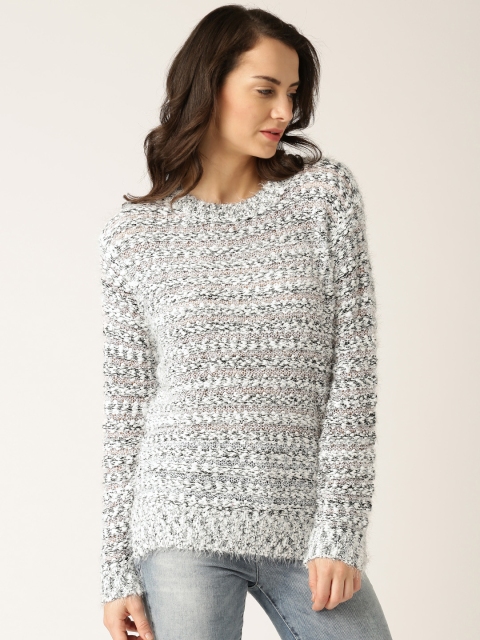 Black & White Boucle-Knit Sweater Image
