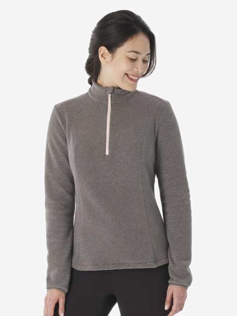 Decathlon QUECHUA - Women Grey Half Zip Warm Fleece Sweater