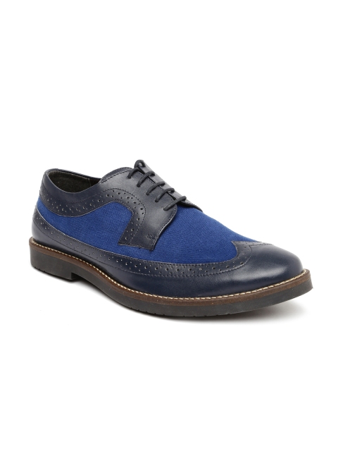 United Colors of Benetton Men Blue Leather Casual Shoes
