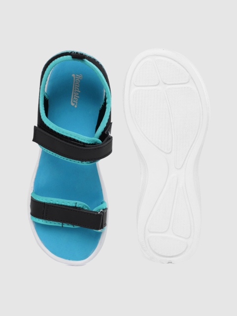 The Roadster Lifestyle Co Women Black & Blue Solid Sports Sandals - Image 4
