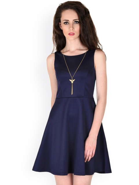 SASSAFRAS navy blue poly cotton dress