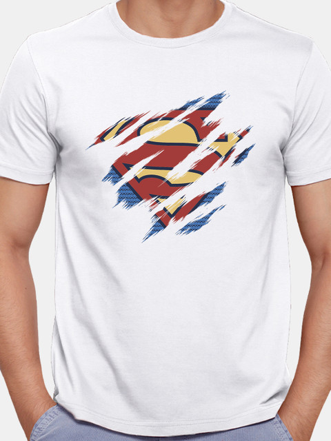 The Souled Store Men White Superman Printed Round Neck T-shirt - Image 2
