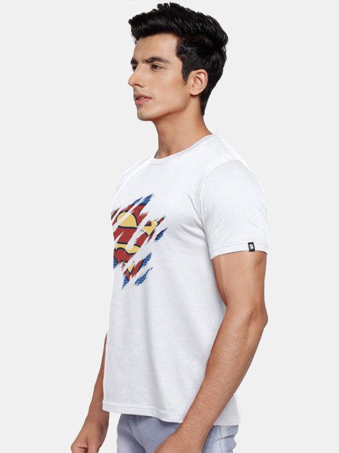 The Souled Store Men White Superman Printed Round Neck T-shirt - Image 3