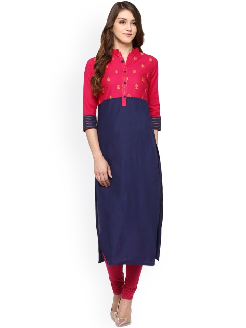 Jaipur Navy Blue & Pink Kurta