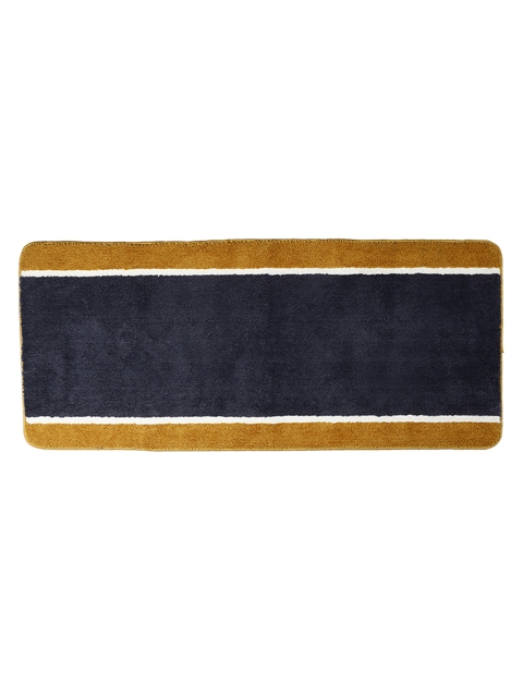 Saral Home Grey & Yellow Colourblocked Anti-Skid Bed Runner - Image 3