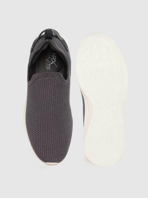 HRX by Hrithik Roshan Women Grey Woven Design Go-Lite Slip-On Walking Shoes - Image 4