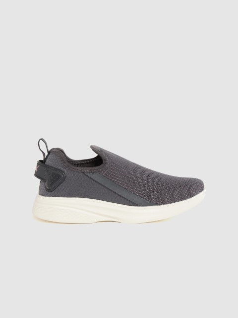 HRX by Hrithik Roshan Women Grey Woven Design Go-Lite Slip-On Walking Shoes - Image 3