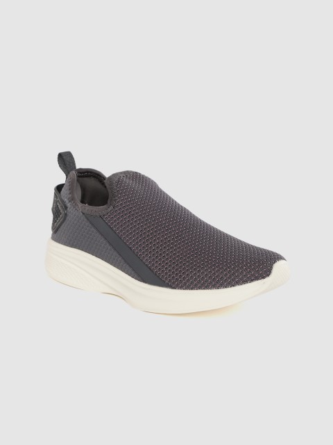 HRX by Hrithik Roshan Women Grey Woven Design Go-Lite Slip-On Walking Shoes