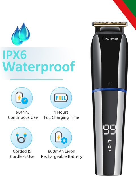 Groomiist Men IPX6 Waterproof Corded/Cordless Trimmer & Shaver 90 min 4 Length CS-9 - Image 4